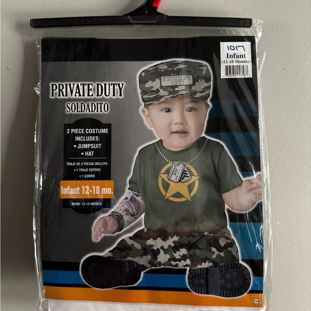 Private duty Soldadito Infant Costume - Green and Camouflage